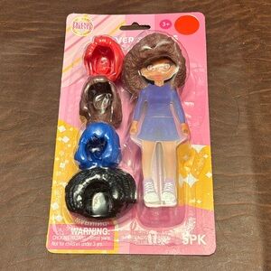 Fashion Doll with Interchangeable Outfits - Blue and Red